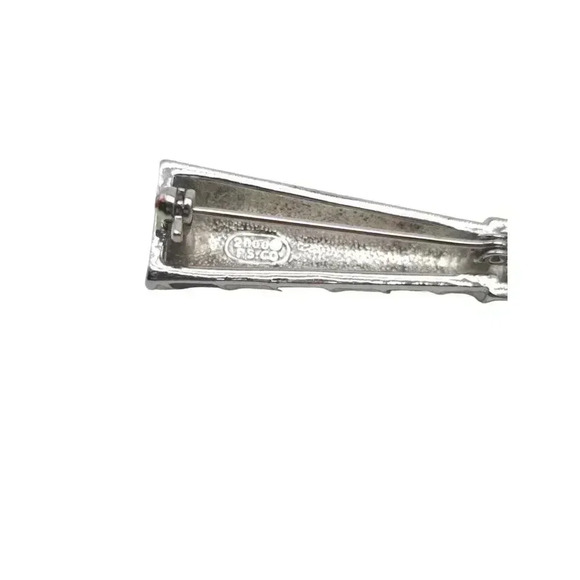 Navy Blue White Red Enamel Lighthouse Brooch Pin Silver Tone Vintage P.S. CO - Picture 3 of 4